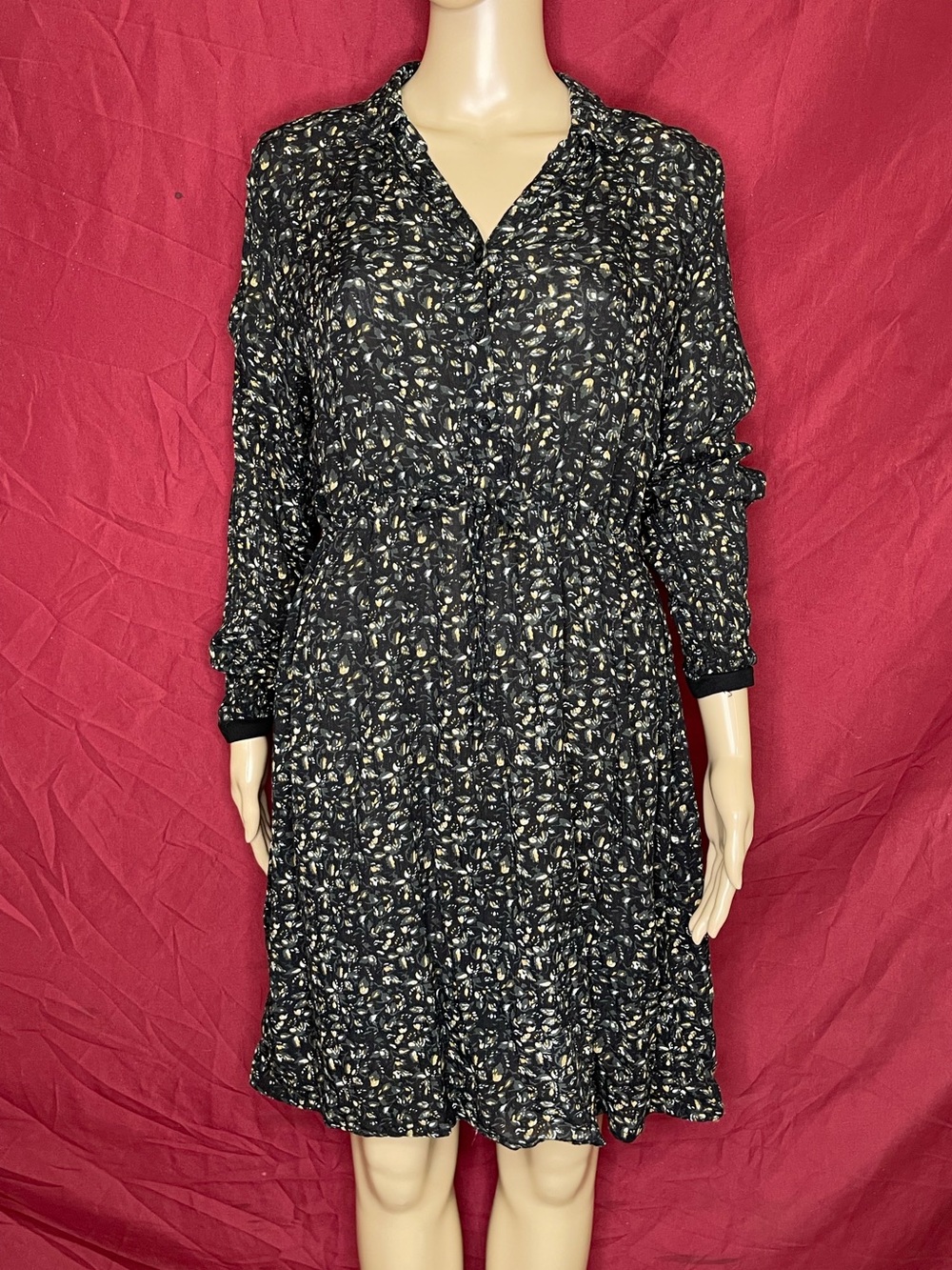Myra Bag Floral Print Long Sleeve Button Bodice Dress Size Large